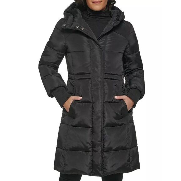 NWOT Kenneth Cole Anorak Puffer Coat Jacket: Warm Comfy Flattering Fit & Flare - Picture 1 of 14